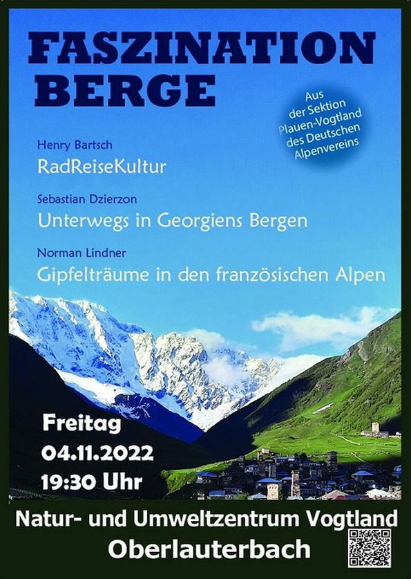 Veranstaltungstipp - Vortragsabend "Faszination Berge", 04.11.2022