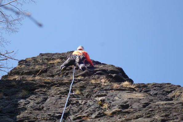 Anklettern im Klettergebiet Steinicht, 26.03.2022