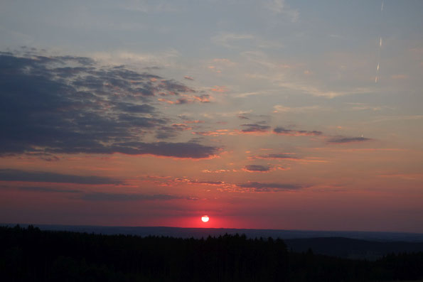 Sonnenuntergang über dem Vogtland, 10.08.2022 ( Foto: J. Bartsch )
