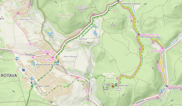 Karte zur Wanderung "Zur Rothauer Basaltorgel", 23.10.2023