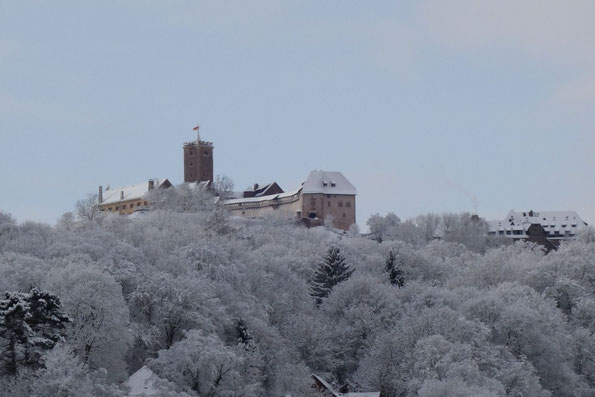 Die Wartburg bei Eisenach im Winterkleid