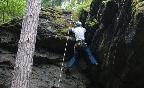 Klettern am Kuhstall im Holzbachtal im unteren Göltzschtal,  Mittwochsklettern am 22.07.2026