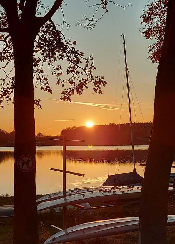 goldene November Stimmung am vogtländischen Meer, (Smartphone Foto: F. Seifert)