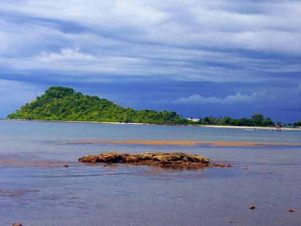 peninsula with white beach