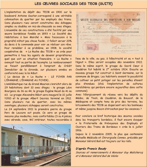 Les oeuvres sociales des TEOB (2)
