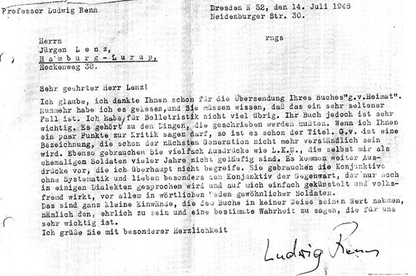 Brief Ludwig Renn, Dresden, v. 14.7.1948