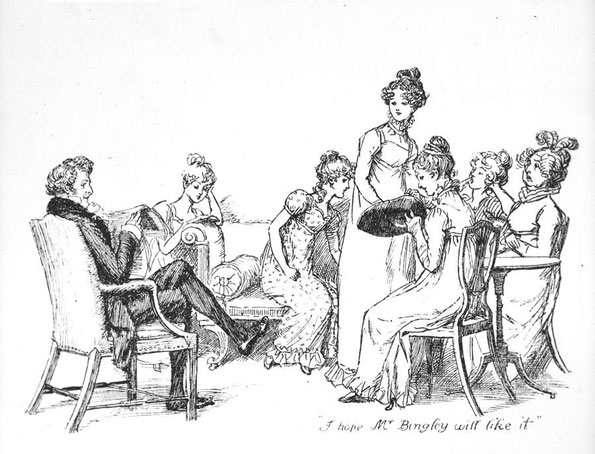 Ilustración de Hugh Thomson para la edición de 'Pride and Prejudice' de 1894.