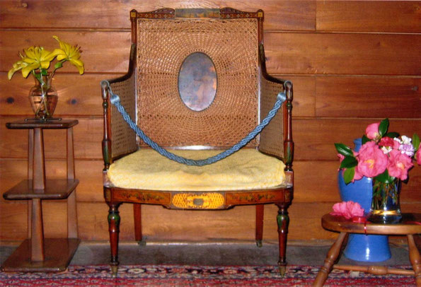 Baba's chair in the Lagoon Cabin - photo by Sher DiMaggio Zois