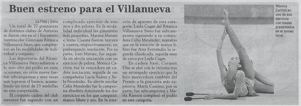 Rítmica Villanueva Siero- Noticia en prensa