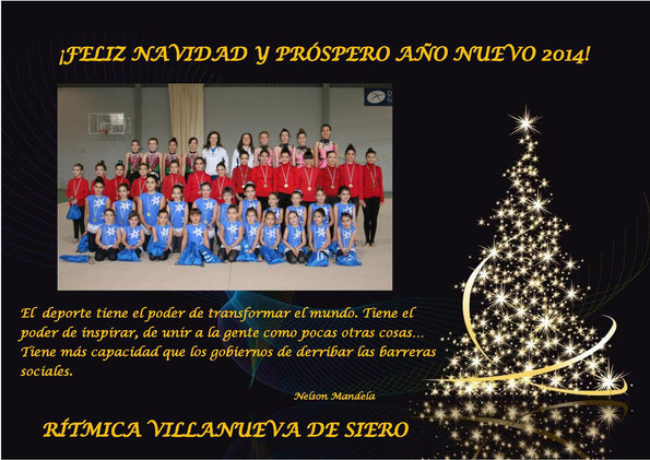 Rítmica Villanueva Siero les desea una Feliz Navidad y un Próspero Año Nuevo 2014