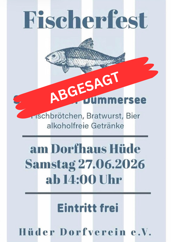 Plakat zur Ankündigung Fischerfest mit Shantychor am Dümmer See am 27.6.2026