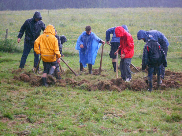 Arbeiten im Regen