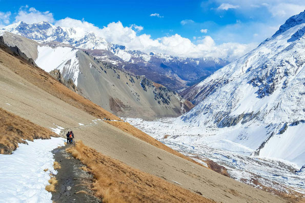 Nepal Landschaft mit Bergen, Tälern und weiter Natur im Himalaya