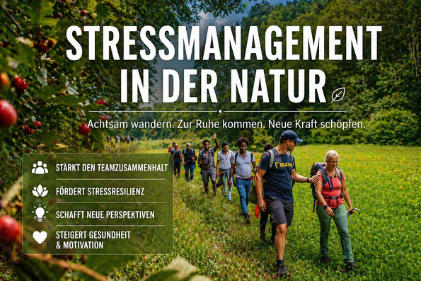 Achtsamkeits- und Stressmanagement Training für Firmen – Wanderung im Grünen zur Förderung der Resilienz