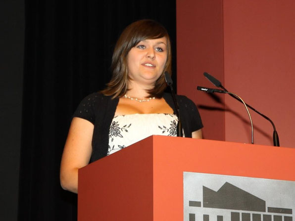 Michelle Schmidt (10c) bei ihrer Abschlussrede