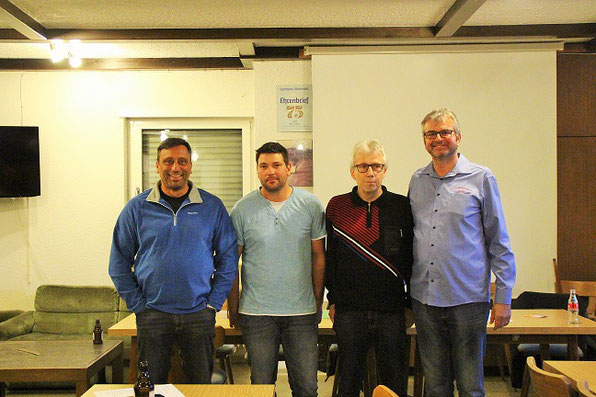 Mitglieder vom alten Vorstand v.l Gerd Backes, Sascha Tritz, Bernd Simon und Markus Held