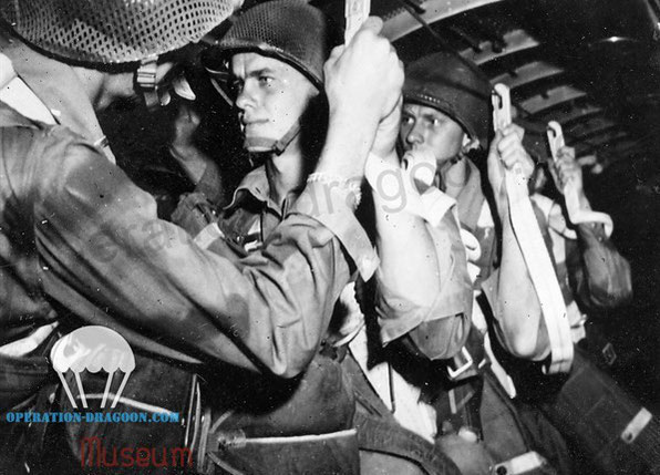 Probably the last picture of Albert ERNST (on right) taken on the way to Southern France, ready to jump out of the Airplane.