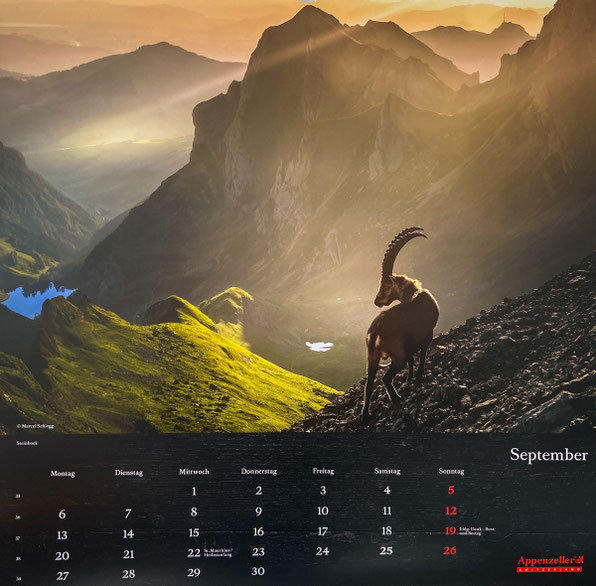 Kalender, Bildkalender, Wandkalender, Appenzellerland, Alpstein, Kalender Marcel Schiegg Fotografie