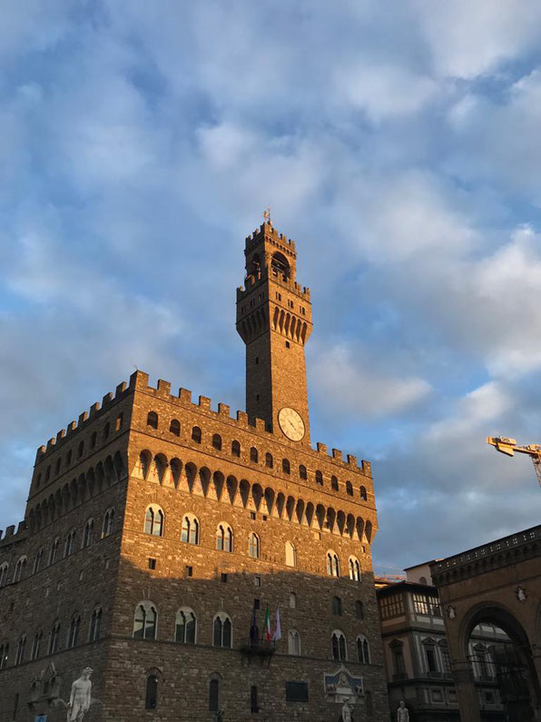 Palazzo Vecchio, Firenze, im herbstlichen Nachmittagslicht
