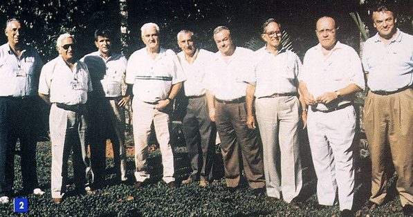 Les directeurs du CSG : Michel Mignot, Bernard Deloffre, Pierre Bescond, Albert Vienne, Yves Sillard, Jean Gruau, Guy Kramer, André Remondière, Marius Le Fèvre (g à dr).