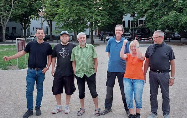Wohl von der Rückkehr zum Löwenwall beflügelt, gaben sich  Thorsten, Florian, Yogi, Jürgen, Patricia und Dirk keine Blöße