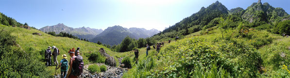 Le ruisseau d'Ayguebère (Bella eau en béarnais) est alimenté par une source qui tarit rarement.