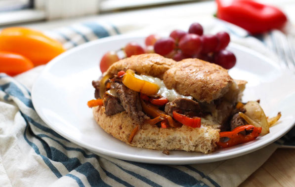 These philly cheesesteak sandwiches are packed with flavor and are a breeze to make! It's a weeknight-friendly dinner recipe with just 5 main ingredients and is ready in 15 minutes!