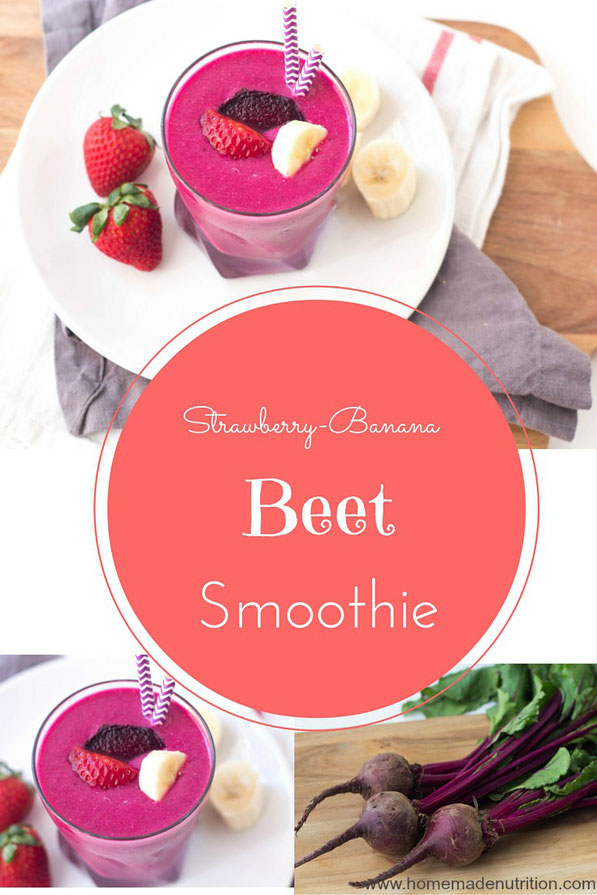 The tasty combination of strawberries and bananas gets an extra boost of nutrition from beets in this creamy smoothie !