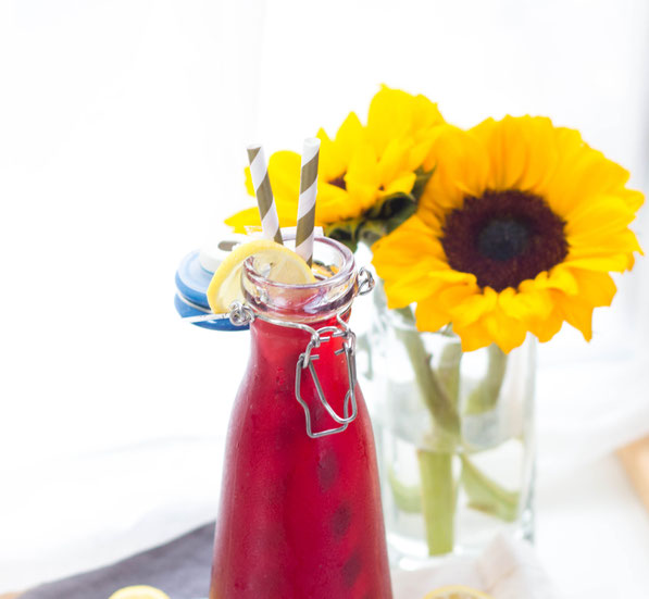 This easy passion tea lemonade recipe is perfect for entertaining or for a light, slightly sweet drink on a hot day.  #lemonade #tea #homemadenutrition