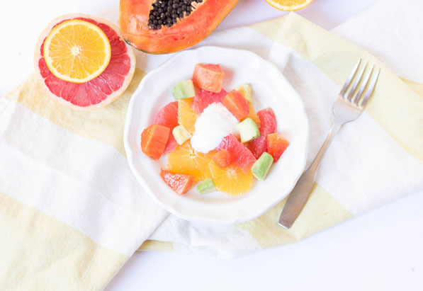 This refreshing papaya, avocado, and citrus salad is great for healthy digestion!