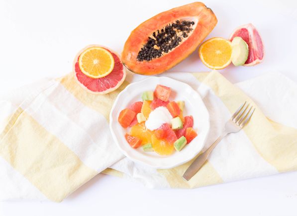 This refreshing papaya, avocado, and citrus salad is great for healthy digestion! 