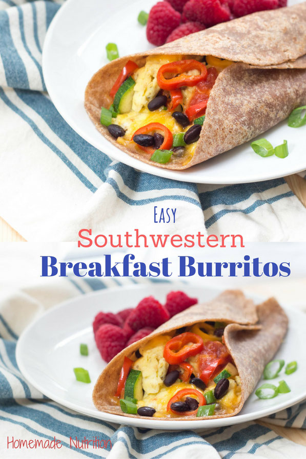 These easy egg burritos with sweet peppers, zucchini, and black beans are the perfect  protein-packed, flavorful, and fun healthy breakfast-on-the go!  #AD