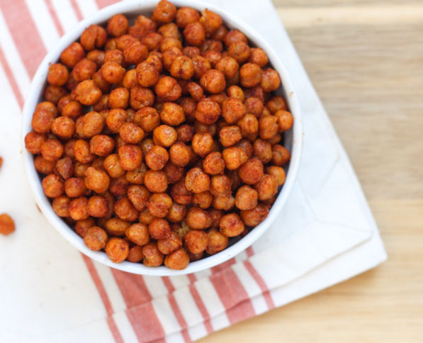 These BBQ roasted chickpeas are the perfect substitute for chips!  If you like salty, crunchy treats but still want a high-fiber, high-protein snack, this recipe is for you! 