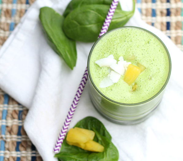 This easy tropical green smoothie is light, refreshing, and packed with nutrition! 