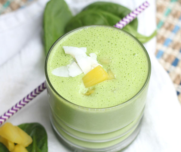 This easy tropical green smoothie is light, refreshing, and packed with nutrition!