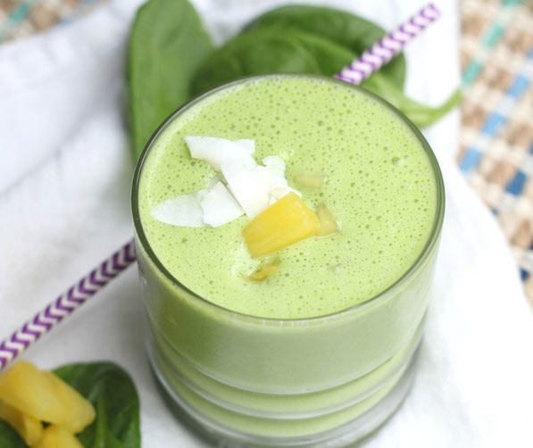 This easy tropical green smoothie is light, refreshing, and packed with nutrition! 