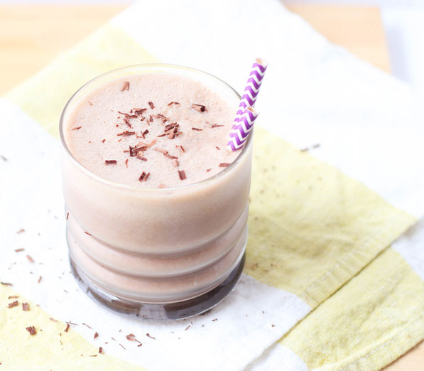 This creamy chocolate smoothie made with silken tofu is such a treat!  It's a must-try healthy smoothie recipe! 