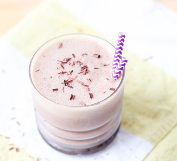 This creamy chocolate smoothie made with silken tofu is such a treat!  It's a must-try healthy smoothie recipe! 