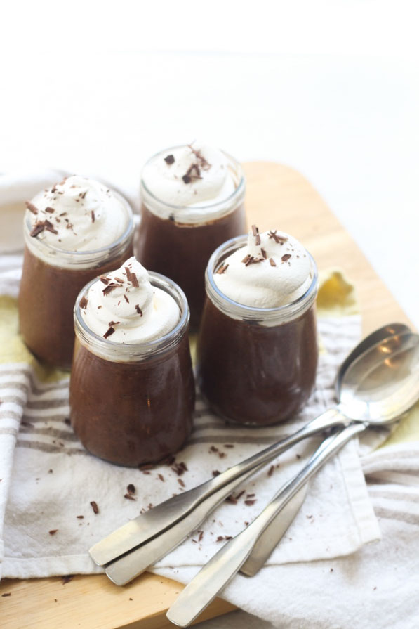 Chia seeds make the base of this creamy "no-cook" vegan chocolate pudding. It takes just a few minutes to prepare and is a good source of omega 3 fat, fiber, and protein. It's the perfect healthy summer dessert!