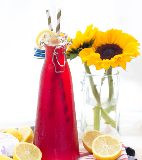 This easy passion tea lemonade recipe is perfect for entertaining or for a light, slightly sweet drink on a hot day. #lemonade #tea #homemadenutrition