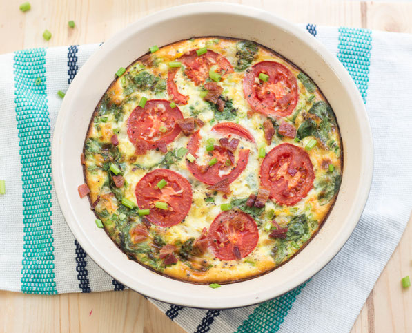 Breakfast for dinner just got a little more fun with this flavorful (plus gluten free) "BLT" frittata recipe!  