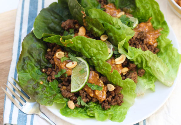 These easy Asian-inspired beef lettuce wraps are a high protein, gluten-free healthy lunch or dinner recipe that's packed with flavor and freshness, which is perfect for keeping things lighter for Spring! 