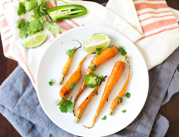 Jalapeno-lime honey glazed carrots are the perfect spring veggie side dish! 