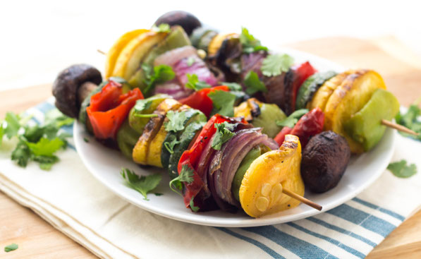 Grilled vegetable skewers are the perfect way to include more summer produce into your weekly meals.  They're a healthy make-ahead veggie recipe you can enjoy many different ways!