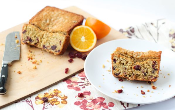 Vegan cranberry-orange oatmeal bread is the perfect fall/holiday breakfast or sweet treat!  It's moist, tender, and packed with sweet cranberry-orange flavor!