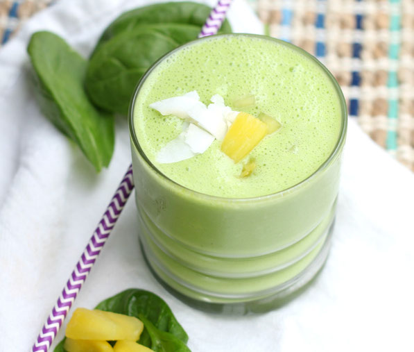 This easy tropical green smoothie is light, refreshing, and packed with nutrition! 