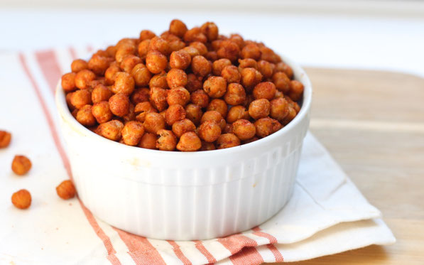 These BBQ roasted chickpeas are the perfect substitute for chips!  If you like salty, crunchy treats but still want a high-fiber, high-protein snack, this recipe is for you! 