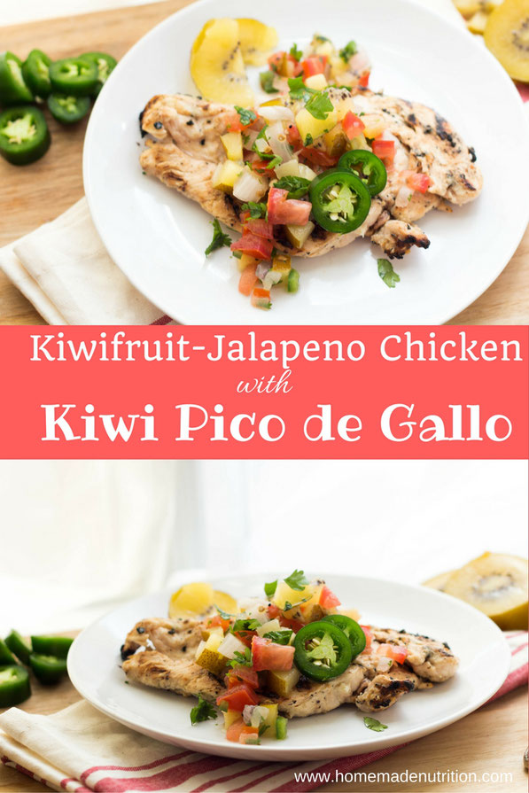 This kiwi-jalapeno marinated grilled chicken recipe with kiwi pico de gallo is the perfect blend of sweet and heat. It’s a unique, fun, and healthy dinner that's just right for summer! #AD