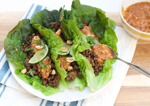 These easy Asian-inspired beef lettuce wraps are a high protein, gluten-free healthy lunch or dinner recipe that's packed with flavor and freshness, which is perfect for keeping things lighter for Spring!
