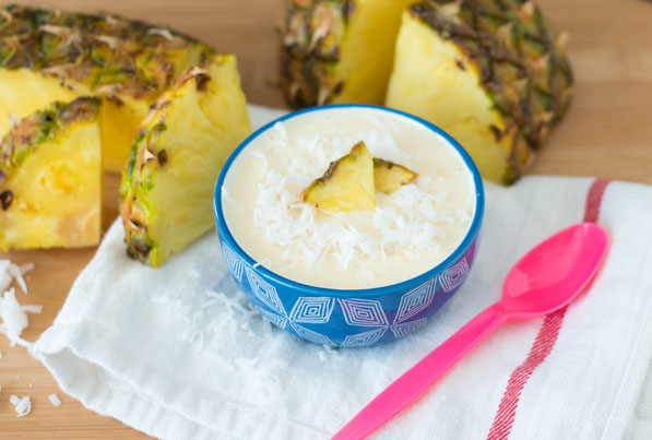 This simple pineapple coconut smoothie bowl recipe makes a great breakfast or healthy dessert! 